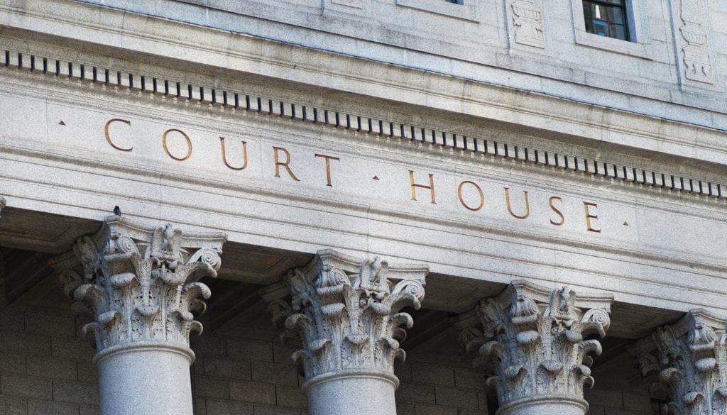 The words Court House outside the Supreme Court