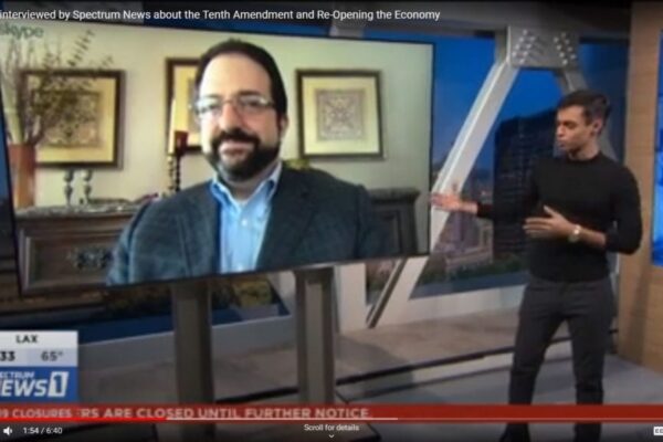 Jeff Lewis interviewed by Spectrum News about the Tenth Amendment and Re-Opening the Economy